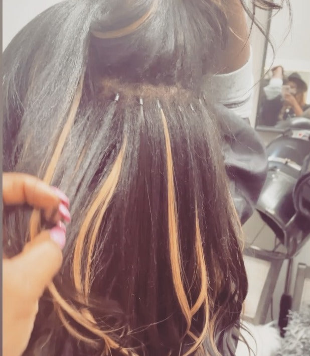 Experience Luxury with 100% Human Single Donor I-Tips Hair Extensions at Sew Hair Extensions in Charlotte, NC